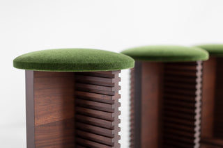 Cicely Counter Stools Walnut Green Mohair, image 6