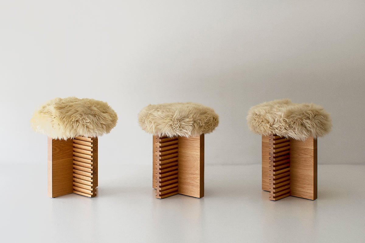 Cicely Dining Stool in Sheepskin - 5125