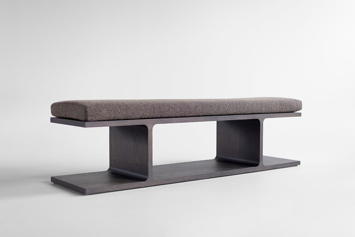 Contemporary Parker Bench in Warm Slate - 4426