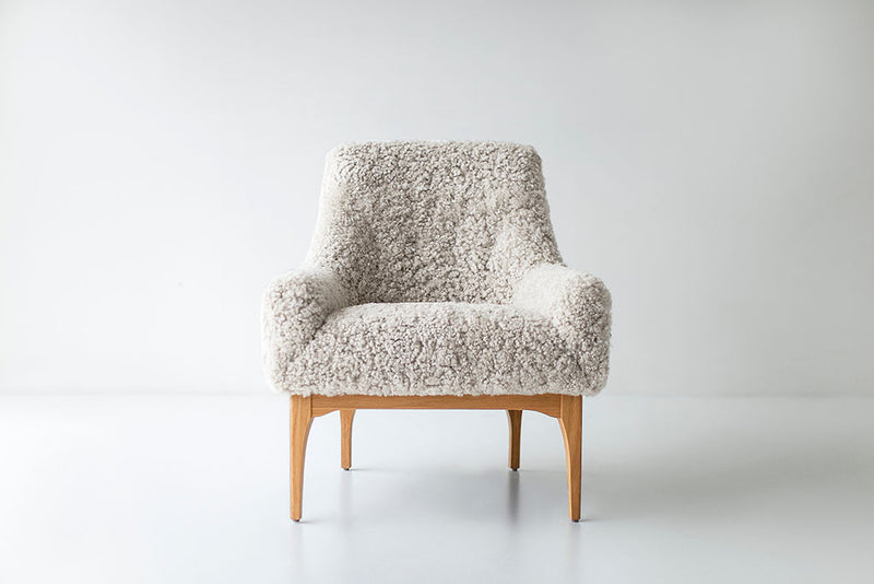 Modern luxury shearling lounge chair by Craft Associates®, Nantucket design