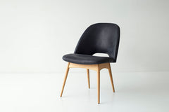Handcrafted oak and leather executive side chair