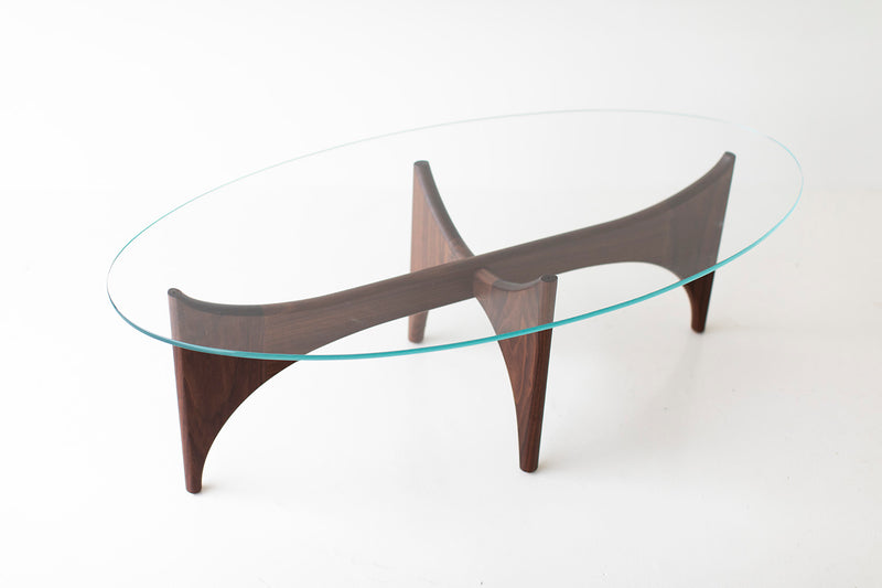 Side profile of the Craft modern oval coffee table
