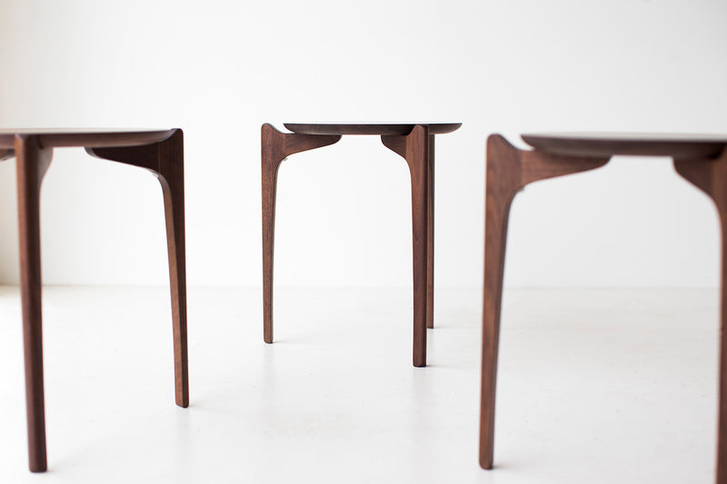 Craft modern stacking tables styled in a living room setting