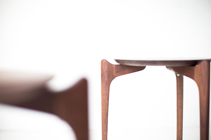 Craft modern stacking tables shown separated and staggered