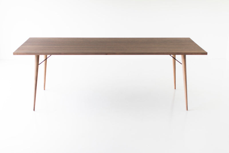 Close-up of the distressed pine tabletop texture