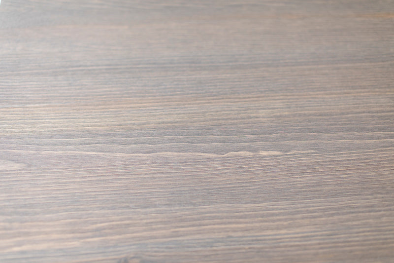 Overhead view of the distressed grey tabletop