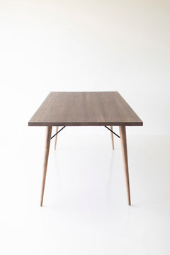 Detail of the corner joinery on the distressed table legs