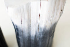 Close-up of the drift finish on a red cedar stump