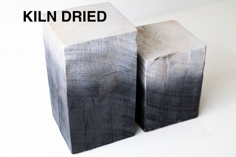 Modern organic maple Drift tree stump side table and nightstand in natural finish