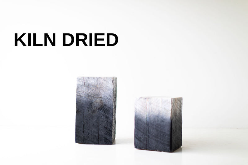 Organic modern maple Drift tree stump side table by Bertu Home, front view