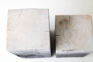 Drift finish maple stump tops with natural cracking