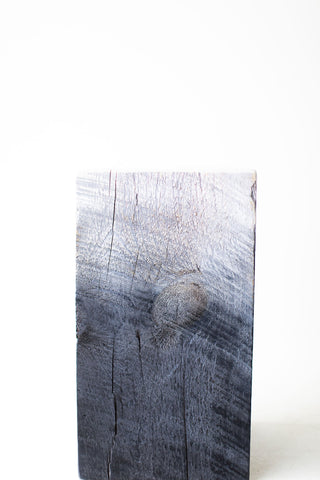 Drift finish square maple stump side table, fading from light to dark, Bertu Home