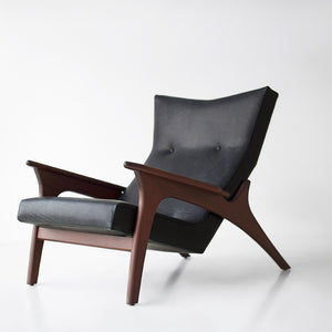 Frank Modern Leather Lounge Chair in Walnut - 1521 - 10