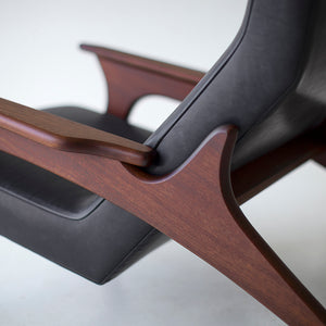 Frank Modern Leather Lounge Chair in Walnut - 1521 - 3