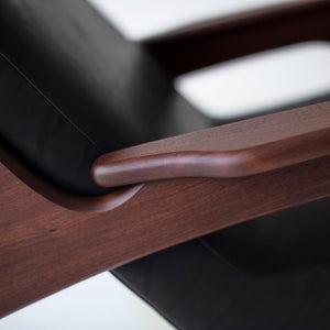 Frank Modern Leather Lounge Chair in Walnut - 1521 - 4