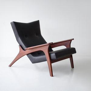 Frank Modern Leather Lounge Chair in Walnut - 1521 - 5