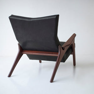 Frank Modern Leather Lounge Chair in Walnut - 1521 - 8
