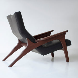 Frank Modern Leather Lounge Chair in Walnut - 1521 - 9