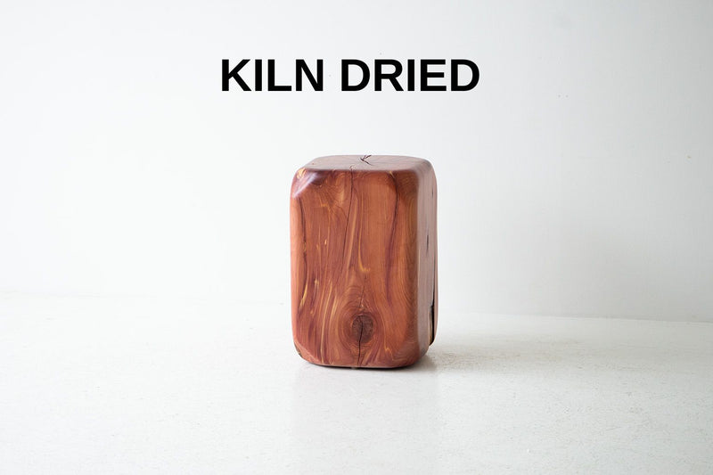 Modern luxury red cedar stool, The Dublin, front view