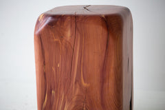 Side profile of the red cedar stool