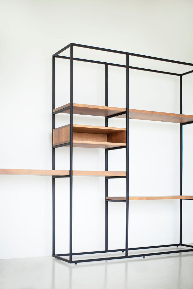 Full view of an industrial wall unit against a white backdrop