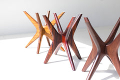 Side profile of the Jax modern side table in walnut