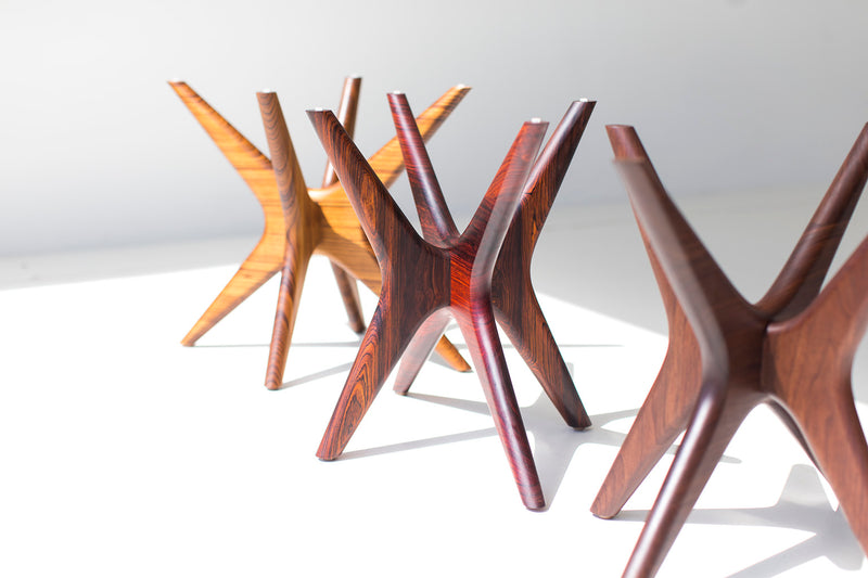 Side profile of the Jax modern side table in walnut