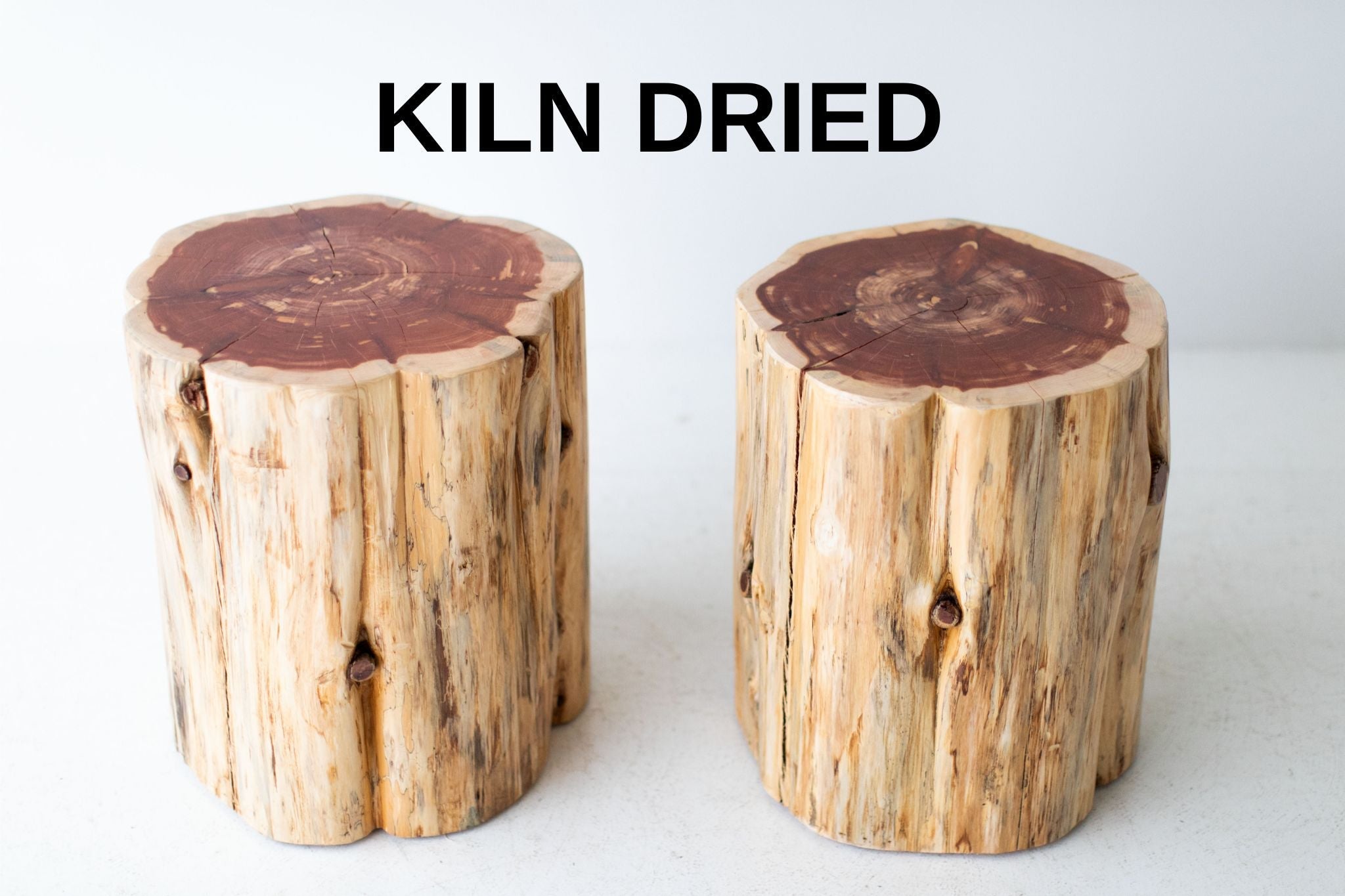 Modern Tree Stump Side Table & Nightstand – Solid Red Cedar Wood