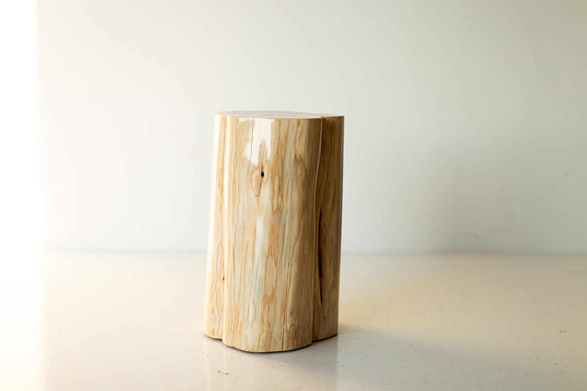 Modern Tree Stump Side Table & Nightstand – Solid Red Cedar Wood