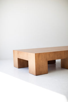 Mondo coffee table at an angle showing its mitered edges