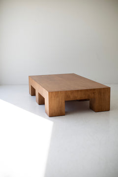 Overhead view of the large rectangular coffee table