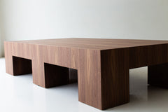 Overhead view of the walnut tabletop
