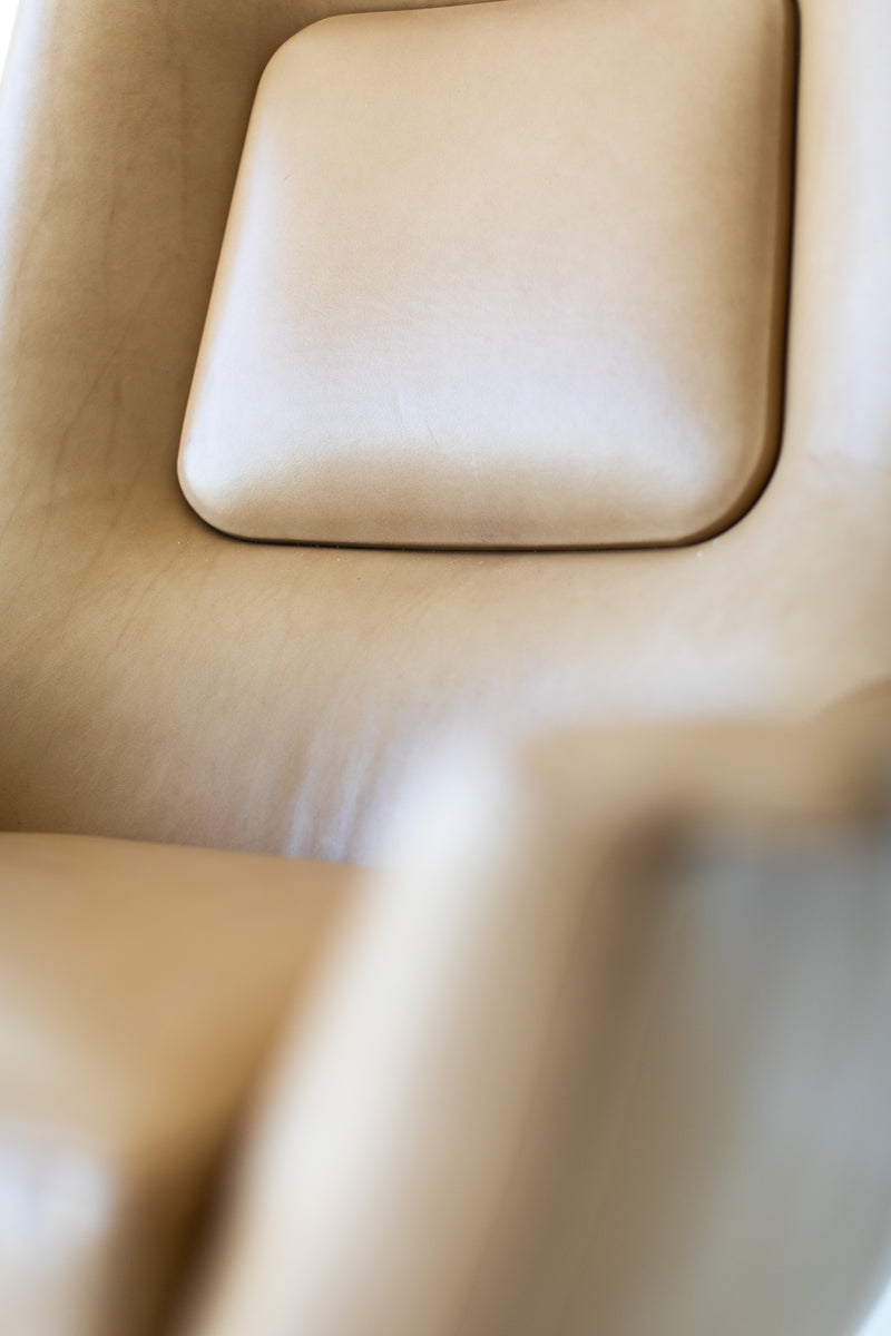 Close-up of the arm detail on the Peabody high back chair