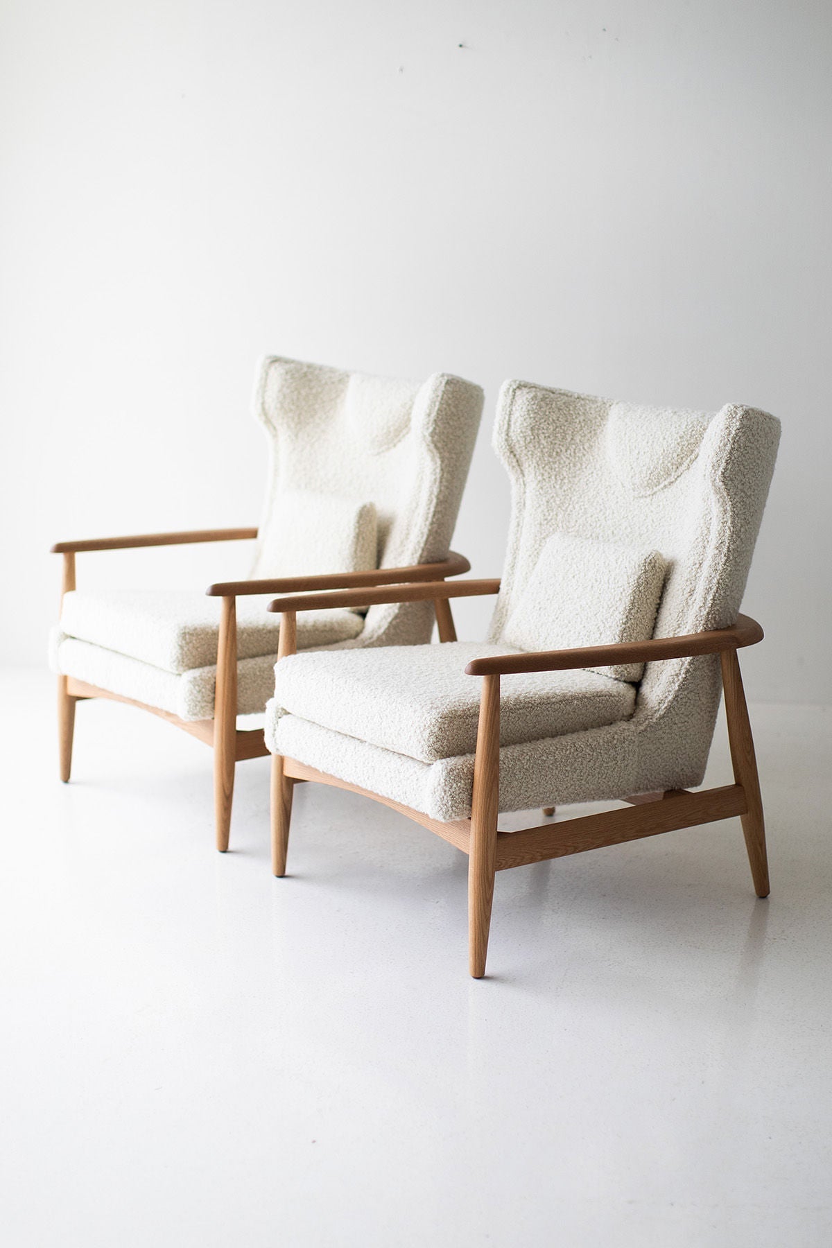 Peabody Modern Wing Chair — Luxury Wing Chair in Walnut & Oak by Craft Associates® 2012P