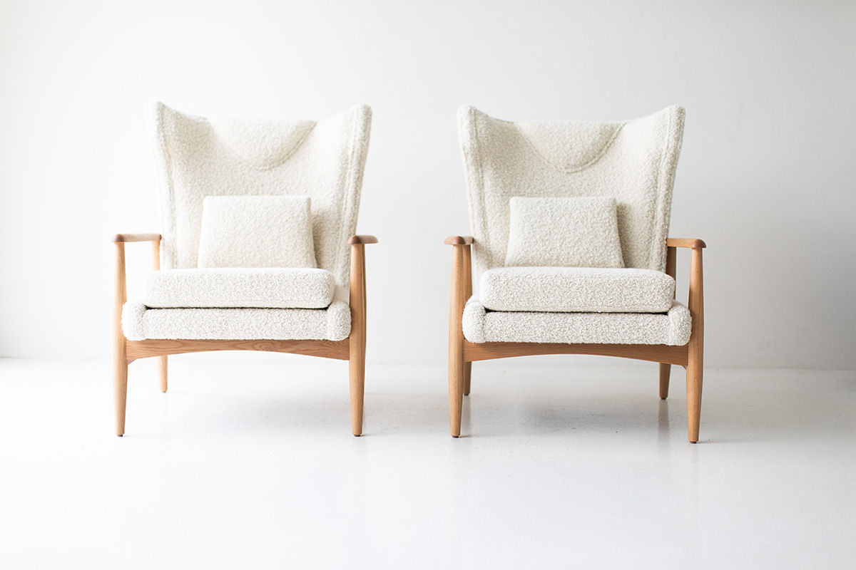 Peabody Modern Wing Chair — Luxury Wing Chair in Walnut & Oak by Craft Associates® 2012P