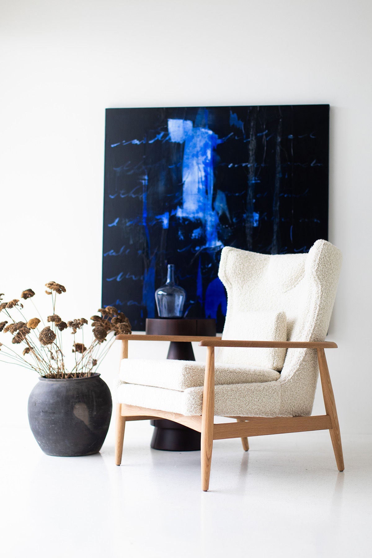 Peabody Modern Wing Chair — Luxury Wing Chair in Walnut & Oak by Craft Associates® 2012P