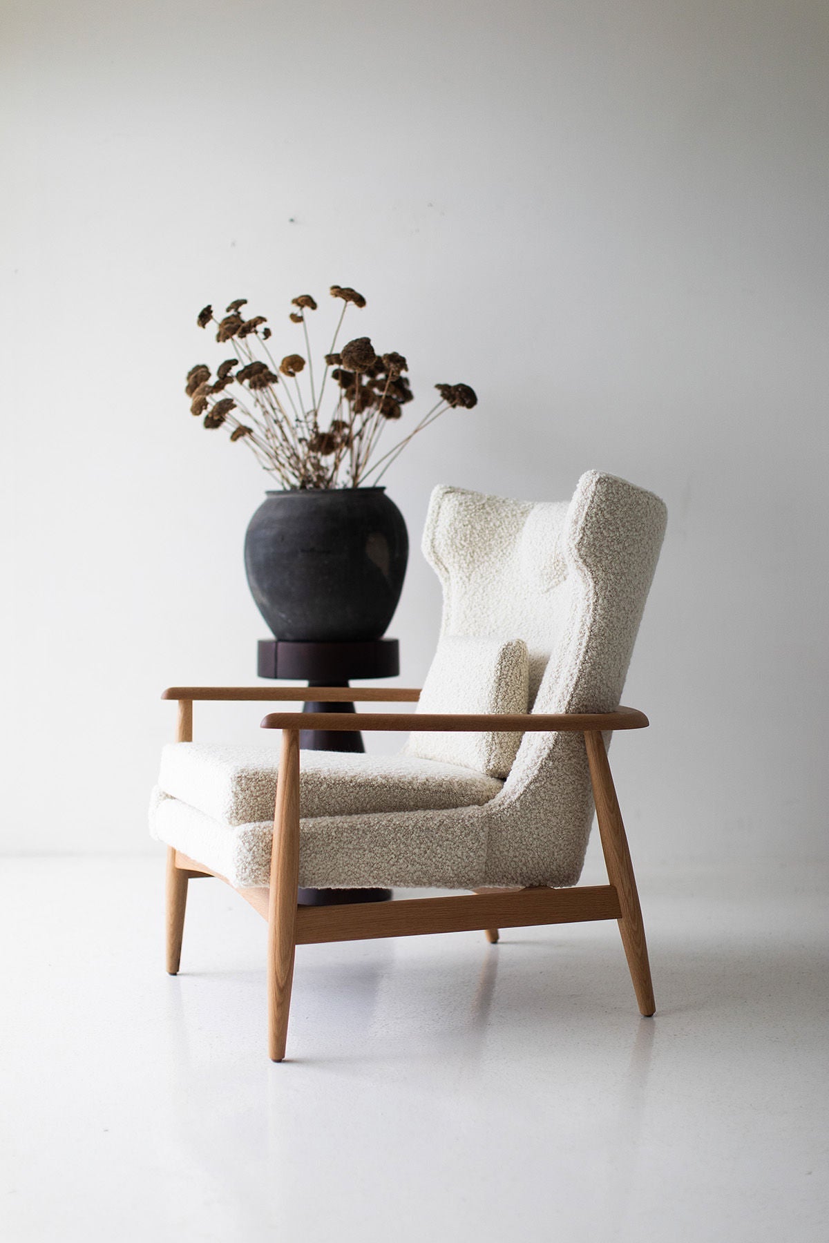 Peabody Modern Wing Chair — Luxury Wing Chair in Walnut & Oak by Craft Associates® 2012P