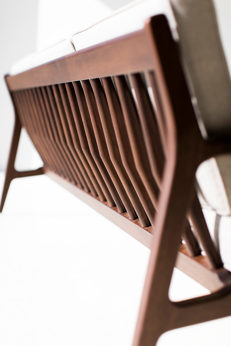 Back view of the Peabody Danish sofa frame