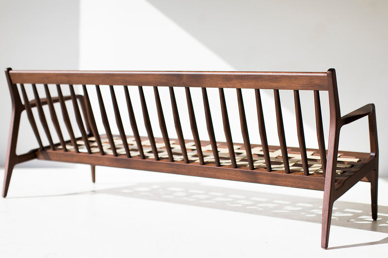 Lawrence Peabody sofa shown with breakdown frame construction
