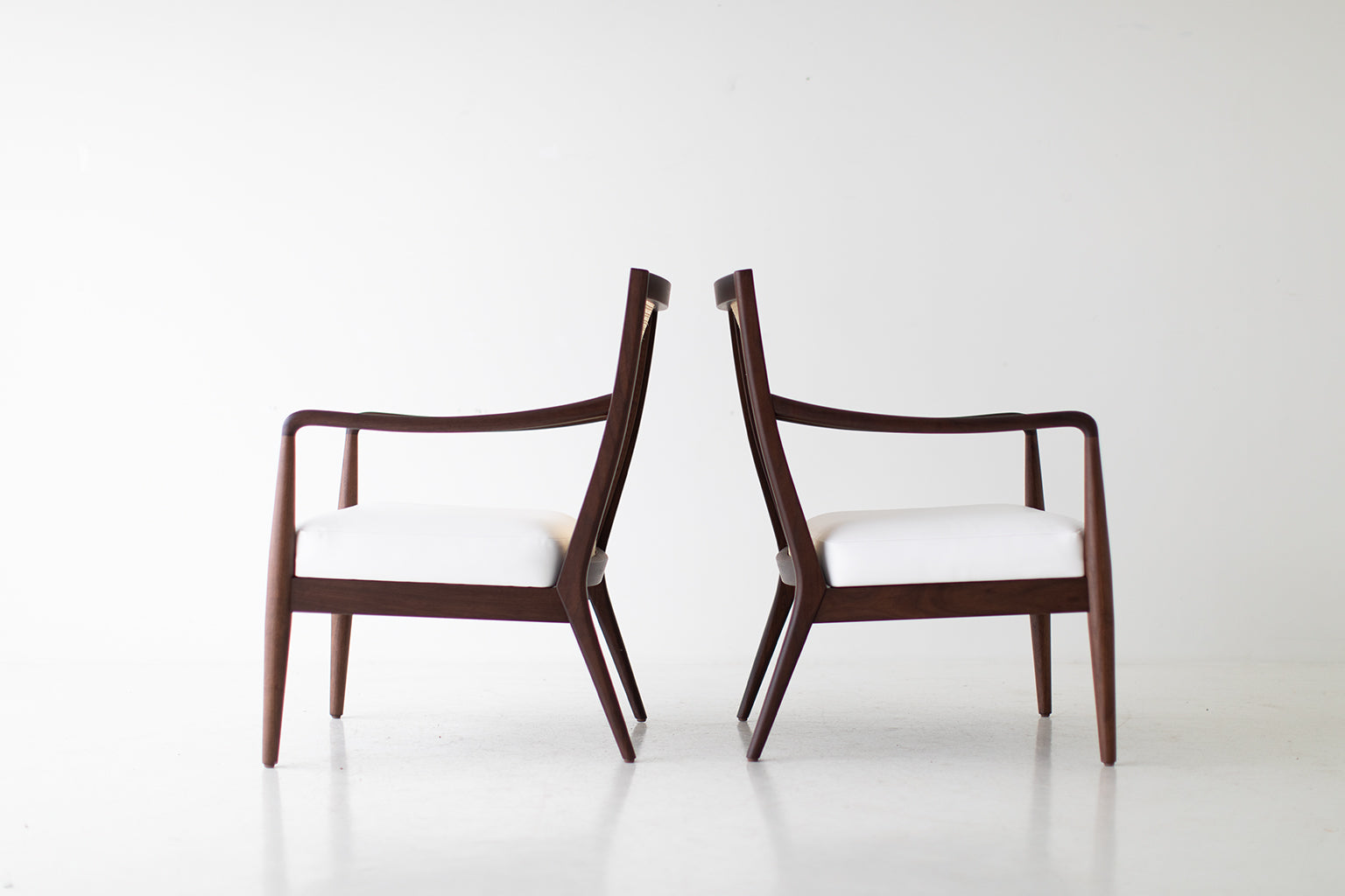 Peabody Modern Cane Back Armchair — Luxury Lounge Chair in Walnut & Cane by Craft Associates®