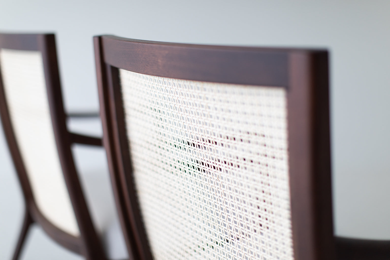 Peabody Modern Cane Back Armchair — Luxury Lounge Chair in Walnut & Cane by Craft Associates®
