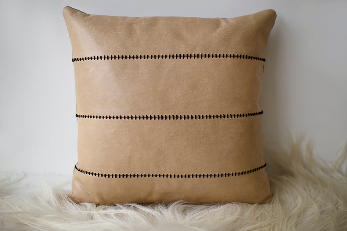 Leather Throw Pillow - The Mode Collection for Bertu Home- 0225