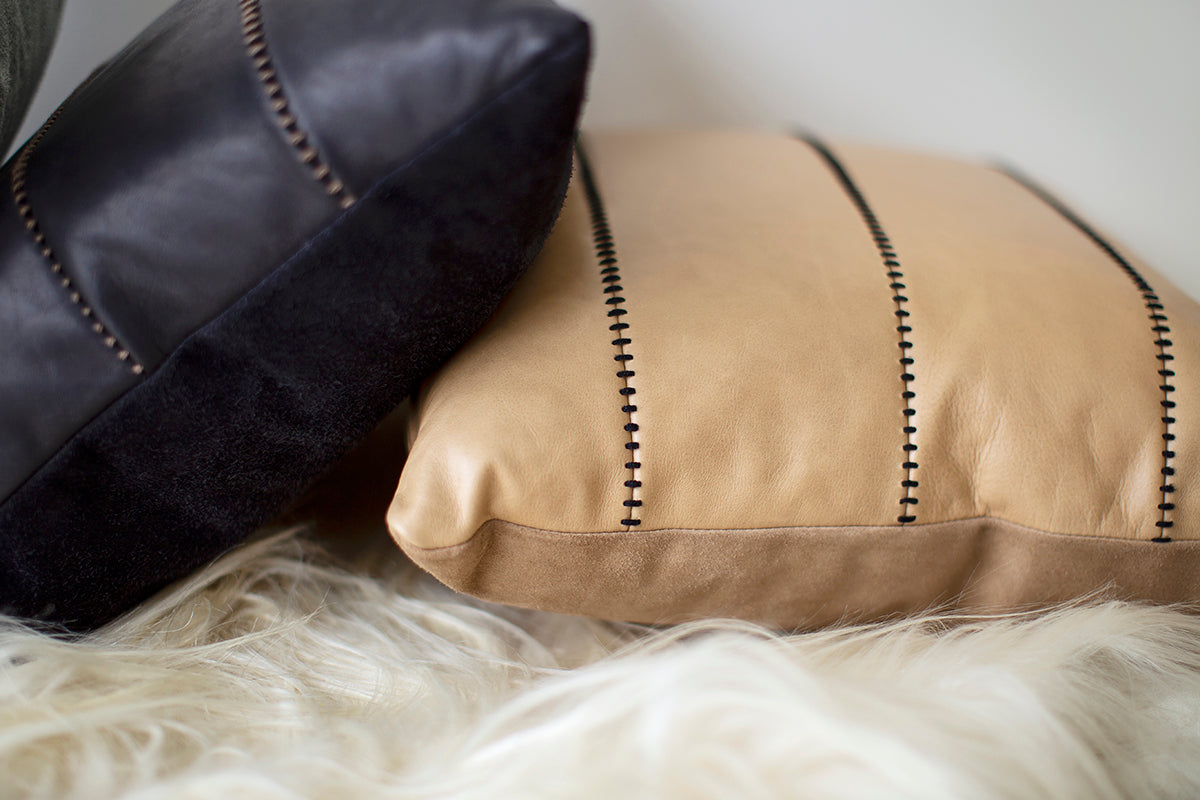 Leather Throw Pillow - The Mode Collection for Bertu Home- 0225