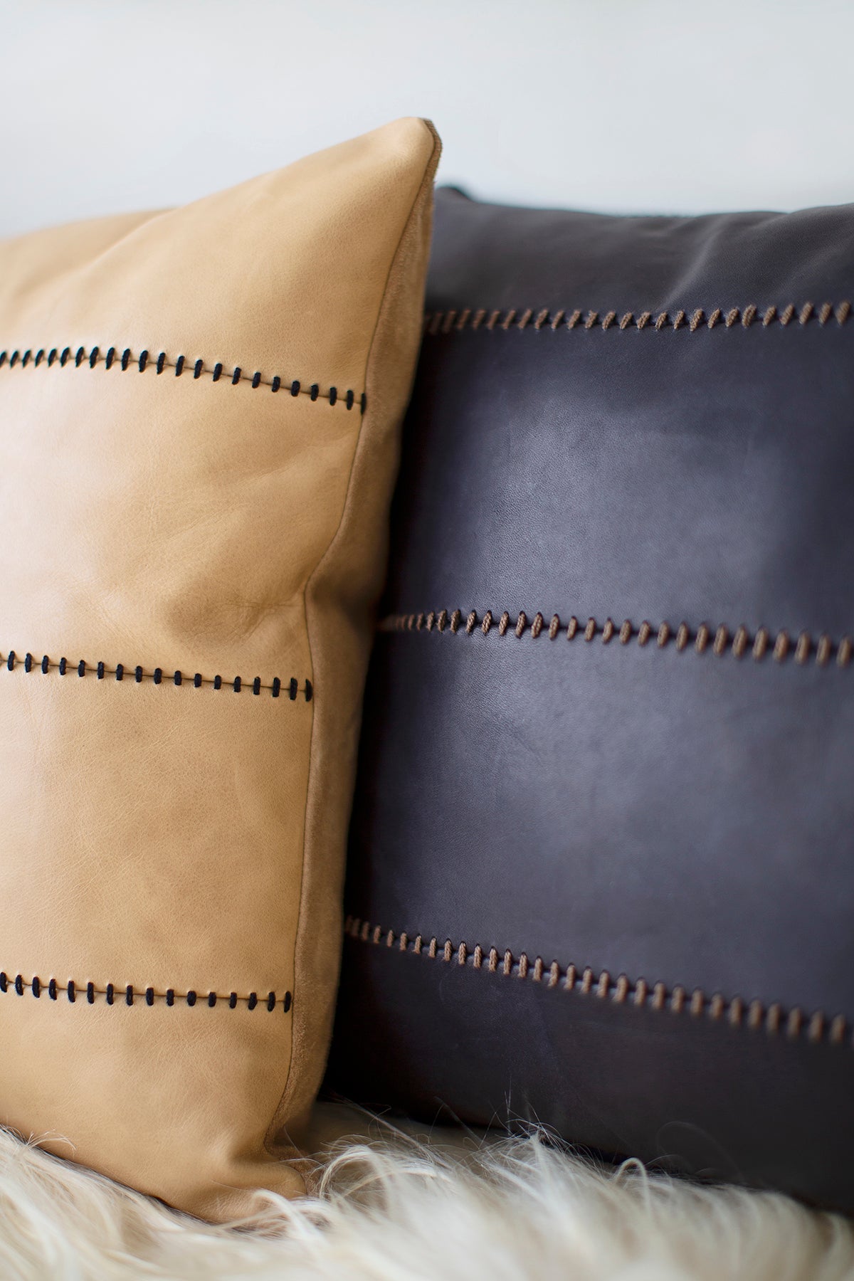 Leather Throw Pillow - The Mode Collection for Bertu Home- 0225