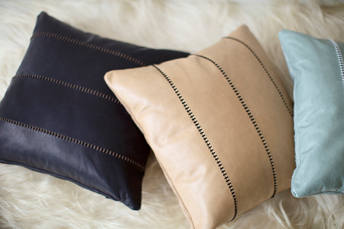 Leather Throw Pillow - The Mode Collection for Bertu Home- 0225