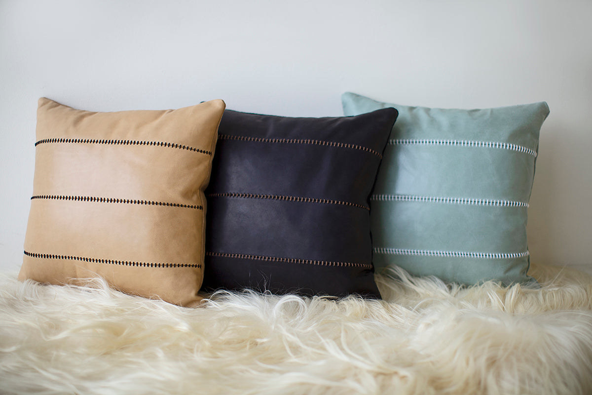 Leather Throw Pillow - The Mode Collection for Bertu Home- 0225