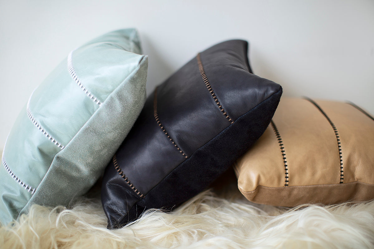 Leather Throw Pillow - The Mode Collection for Bertu Home- 0225