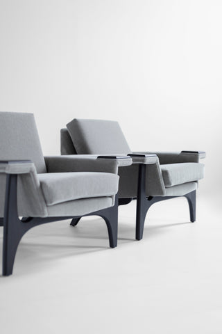 Close-up of the soft mohair upholstery texture on the modern luxury Low Lounge Chair