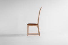 Close-up of the leather upholstery on the highback dining side chair