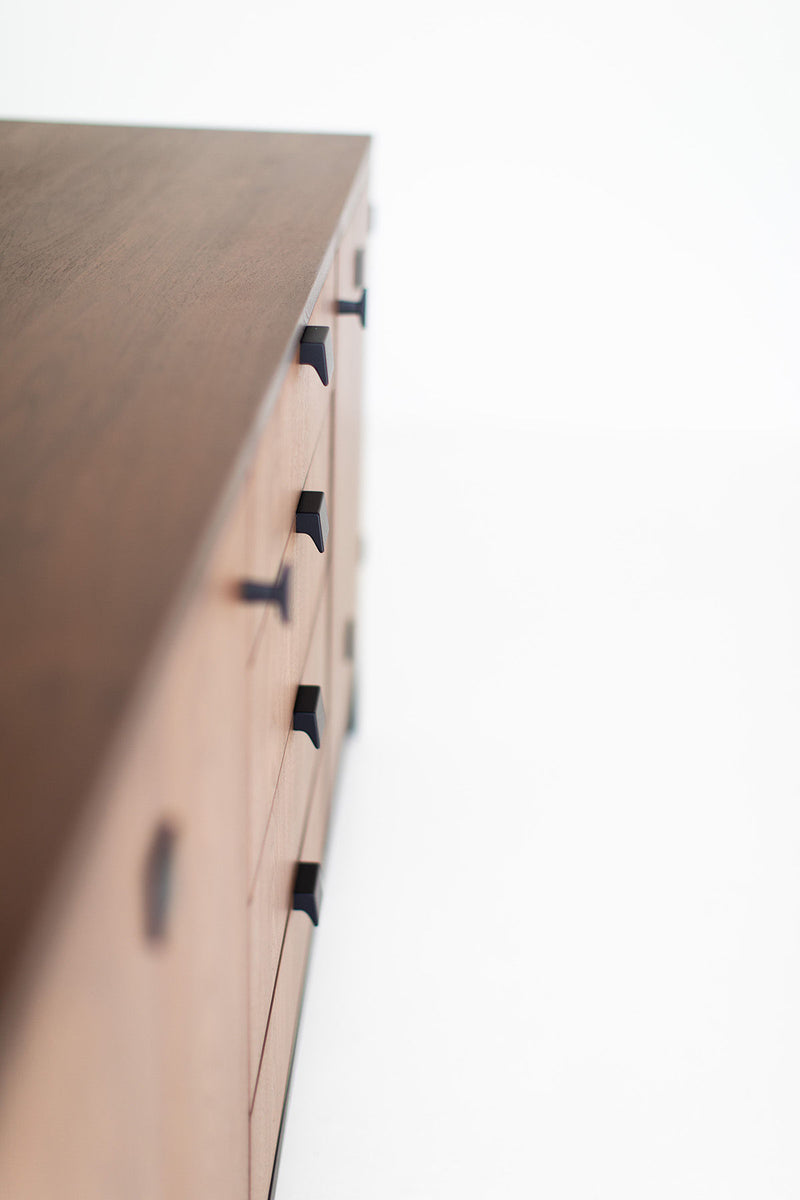 Side profile of the Milo Baughman buffet and its low silhouette